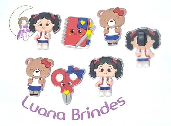 Pins para Cadarço Escolar Emborrachado Pacote com 6 Unidades