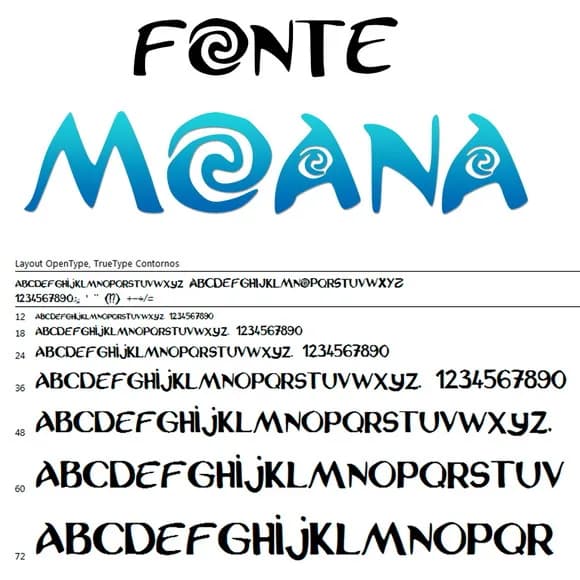 Fonte Moana - Arquivo digital Formato TTF.