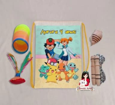 Mochila Boa Infância Tema Pokémon Cores Candy