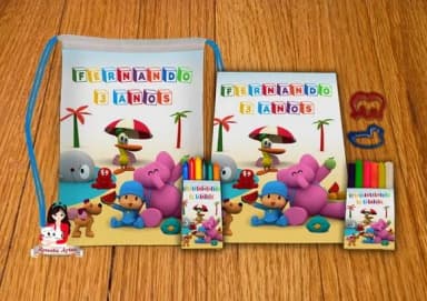 Kit Passatempo Personalizado na Mochila Pocoyo