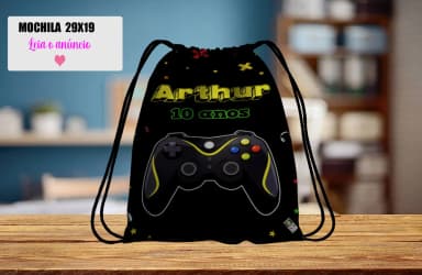 Mochilinha personalizada para lembrancinhas Video Game