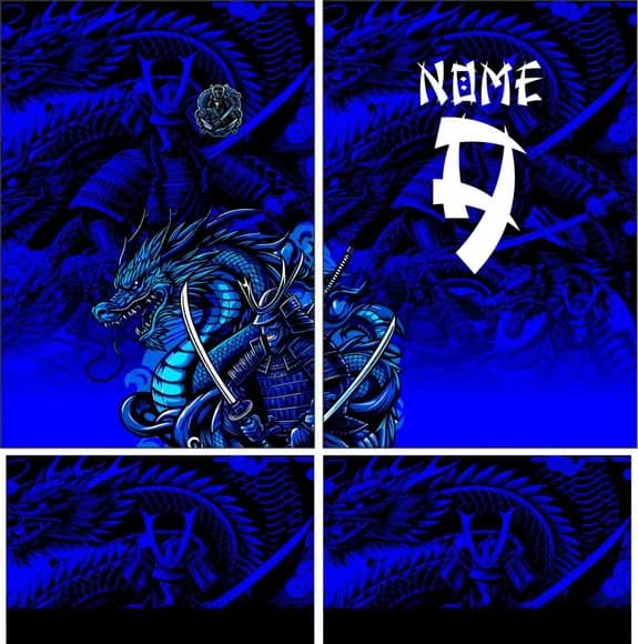 Arte Vetor Camisa Interclasse Samurai e Dragão 296