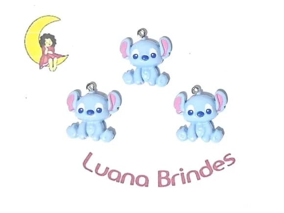 Pingente Stitch de Resina 2,5cm Pacote com 6 Unidades