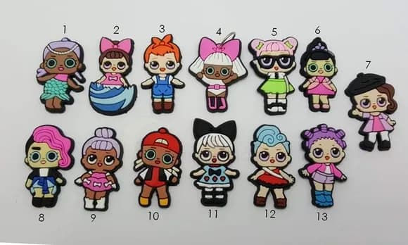 Pingente Bonecas LOL Emborrachado de 3,5cm