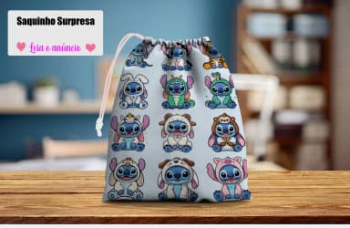 Saquinho Supresa para lembrancinhas do Stitch