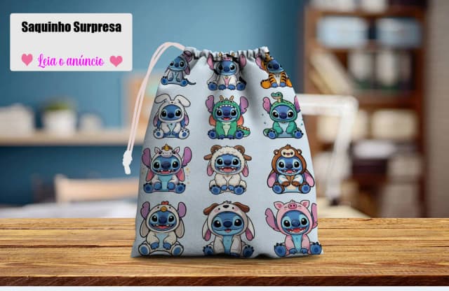 Saquinho Supresa para lembrancinhas do Stitch