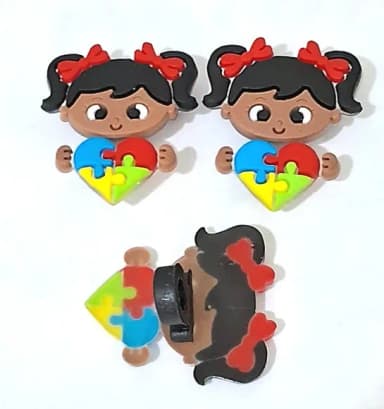 Ponteira P/lápis Menina Símbolo Autismo - 6 Unidade