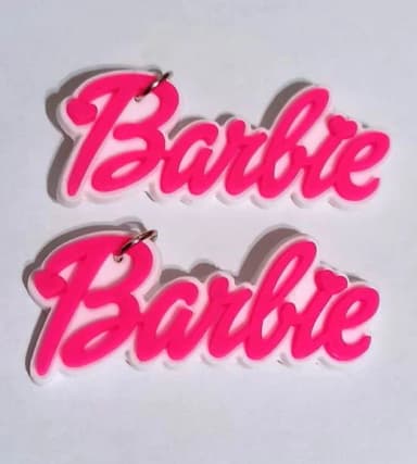 Pingentes Nome Barbie Emborrachado - 6 Peças