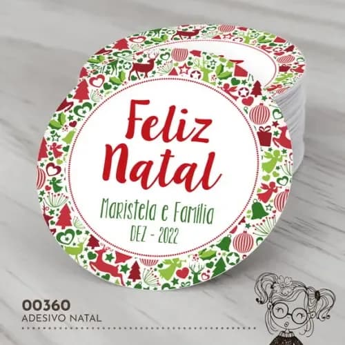 Adesivo Redondo Natal - 00360