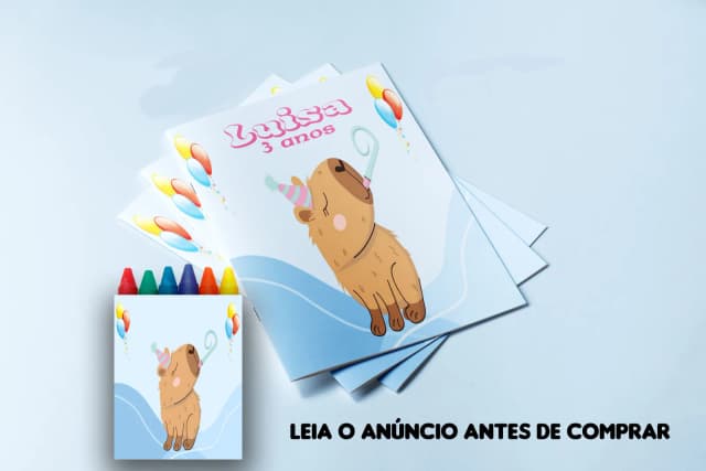 Revista para colorir  com Giz de cera Personalizado da Capivara