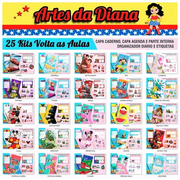 25 Kits Digital Volta as Aulas - Etiquetas e Capas