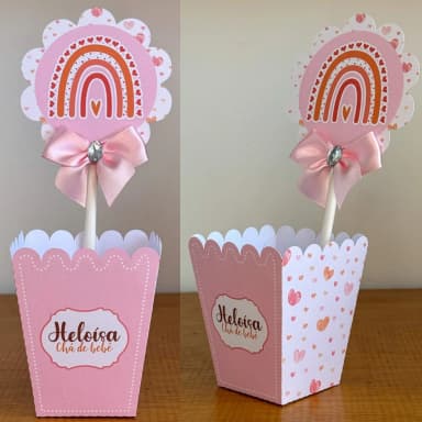 PEGUE E MONTE - Centro de Mesa ARCO IRIS BOBO MENINA - Decoração de Festa | Lembrancinhas | Aniversário | Personalizados