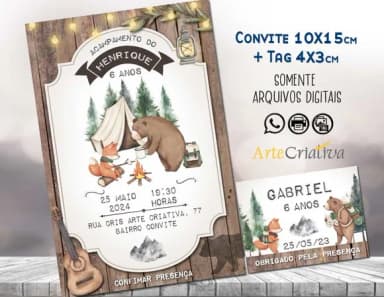 Convite Digital C/tag Acampamento Bosque 3