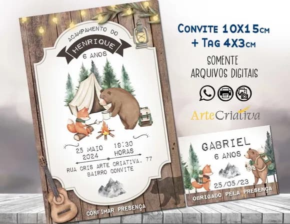 Convite Digital C/tag Acampamento Bosque 3