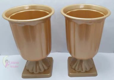 Vaso Grego Dourado de Plástico - 19cm - pct c/ o Par.