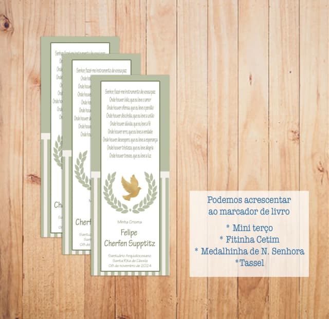 Lembrança de Crisma - Marca página