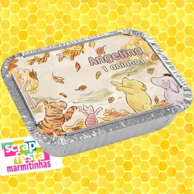 Marmitinha Personalizada Festa Ursinho Pooh Vintage