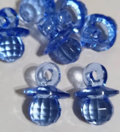 Pingente Chupetinha Azul Facetada 2,6cm - 10 Unidades