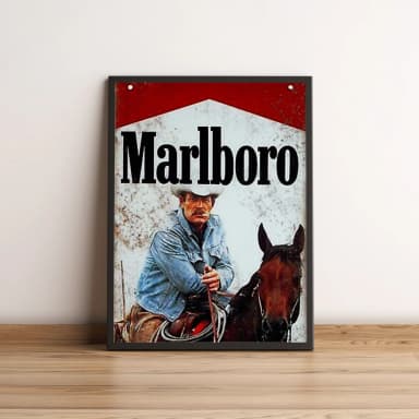Quadro com cowboy Marlboro retrô vintage décor 2601