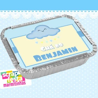 Marmitinha Personalizada Festa Chá De Menino Chuva De Amor