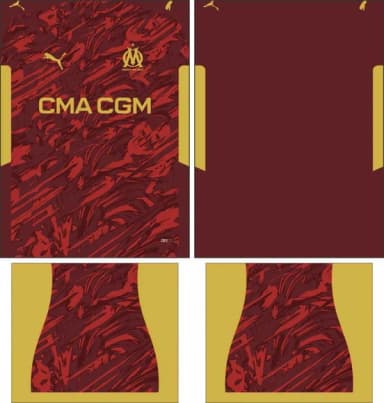 Arte Vetor Camisa Olympique Marsella Goleiro 2025-2026