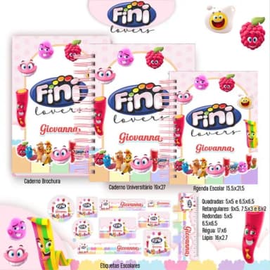 Caderno + Etiquetas + Tag Personalizada + Lápis