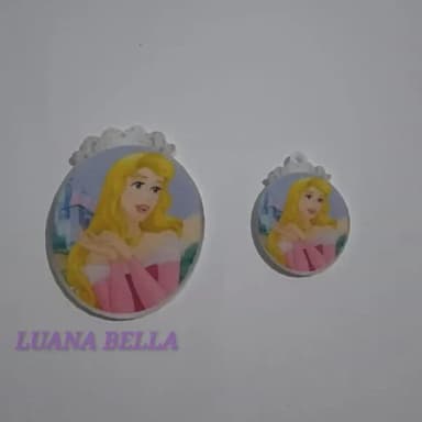 Kit Aplique e Pingente acrílico Bela Adormecida-pct c/3 Kits