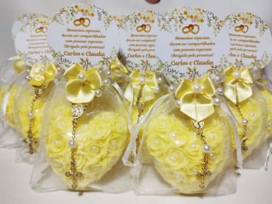 Lembrancinha Casamento: Sabonete Coração Provence com Terço