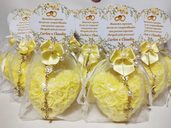 Lembrancinha Casamento: Sabonete Coração Provence com Terço