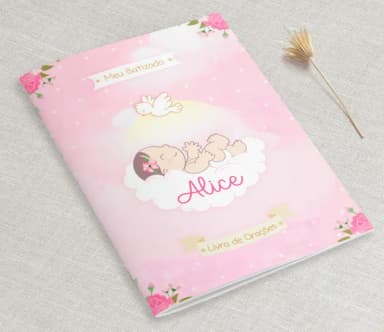 Lembrança Batismo - Livrinho De Orações - Bebê Nuvem