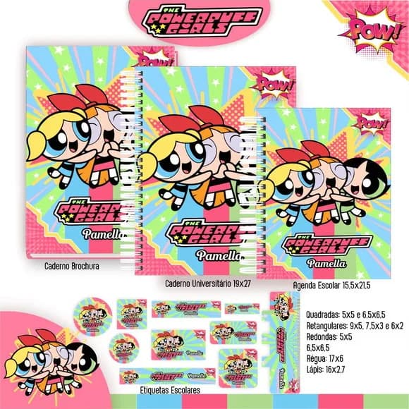 Caderno + Etiquetas + Tag Personalizada + Lápis