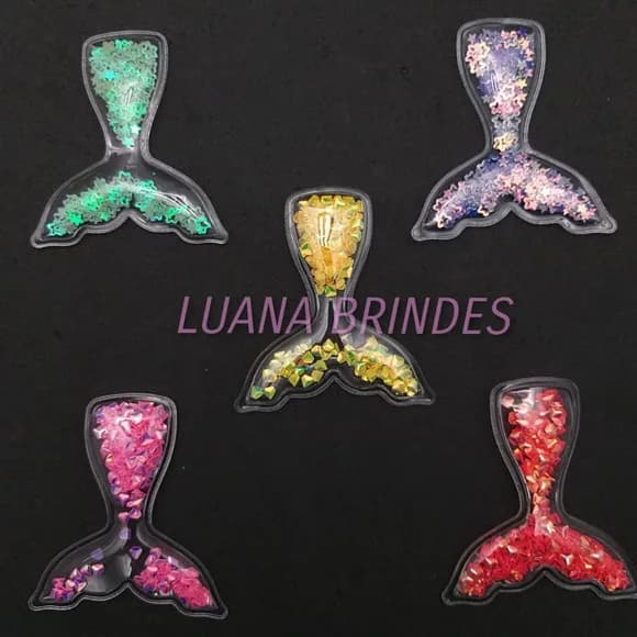 Apliques Recheados Calda de Sereia - pct com 5 unidades