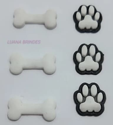 Kit apliques Ossinho e Patinha de Borracha - pct c/15 kits
