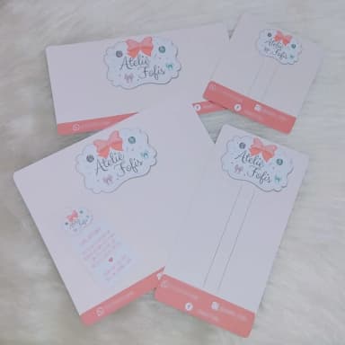 Kit tags personalizadas para laços, bico de pato, faixinhas, hair clips - 50un