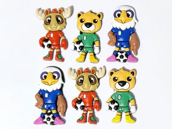 Aplique Mascotes da Copa do Mundo Pacote com 6 Unidades