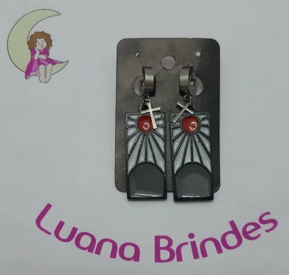 Brinco Desenho Animes 10 de Acrílico - 6,5cm - 1 par