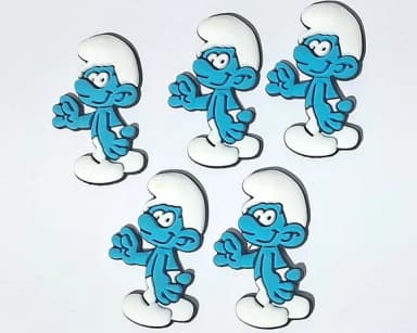 Aplique Smurf Emborrachado Pacote com 5 Unidades