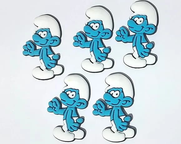Aplique Smurf Emborrachado Pacote com 5 Unidades