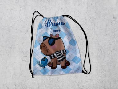 Mochilinha Personalizada para lembrancinhas da Capivara