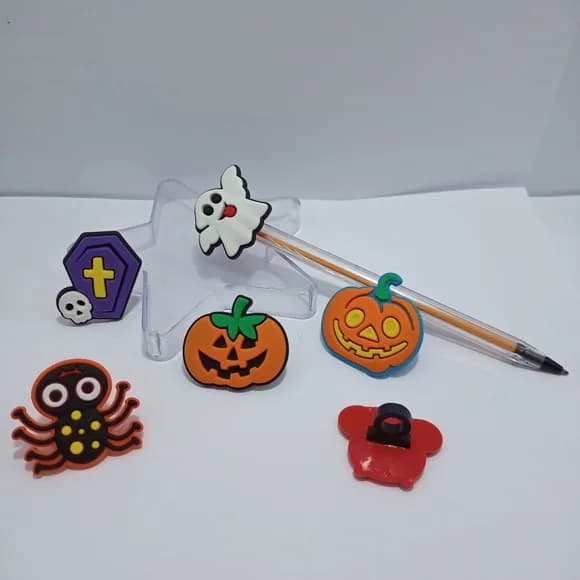 Ponteira para Lapis Halloween de Borracha Pct 05 Variados