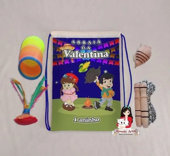 Mochila Boa Infância Personalizada Tema Arraiá Festa Junina