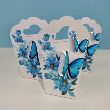 Kit 60 Lembrancinhas - Borboleta Azul