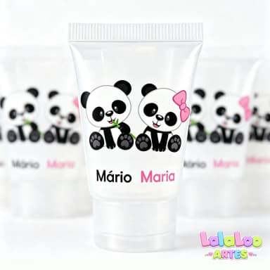 Lembrancinha Bisnaga Chá Revelação Panda Personalizado