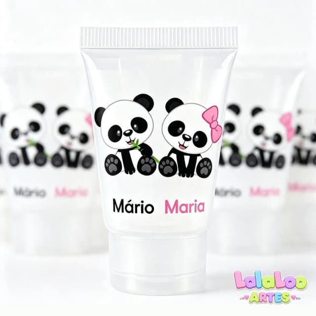 Lembrancinha Bisnaga Chá Revelação Panda Personalizado