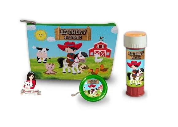 Necessaire com Ioiô e Bolhas de Sabão Fazendinha