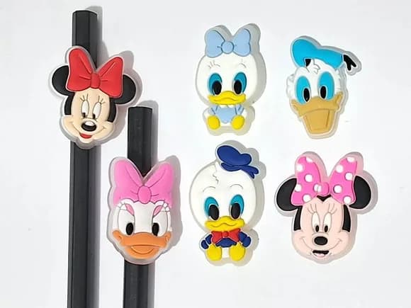 Lápis com Ponteira Minnie Fluorescente 3cm 6 Unidades