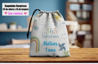 Saquinho Supresa para lembrancinhas 365 Sorrisos