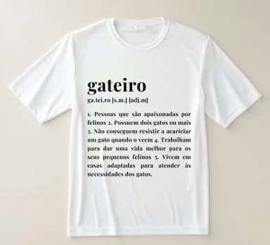 Camiseta Gateiro Definição Apaixonados Por Gatos