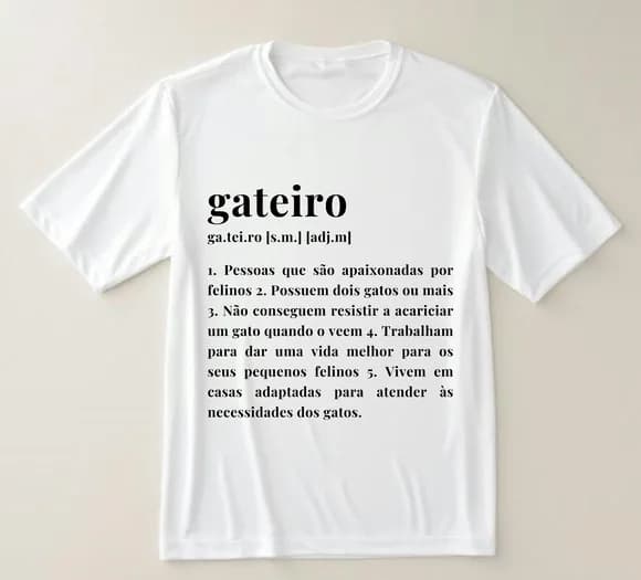 Camiseta Gateiro Definição Apaixonados Por Gatos