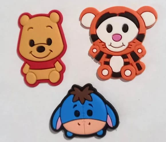 Apliques Ursinho Pooh Emborrachado - 6 Unidades
